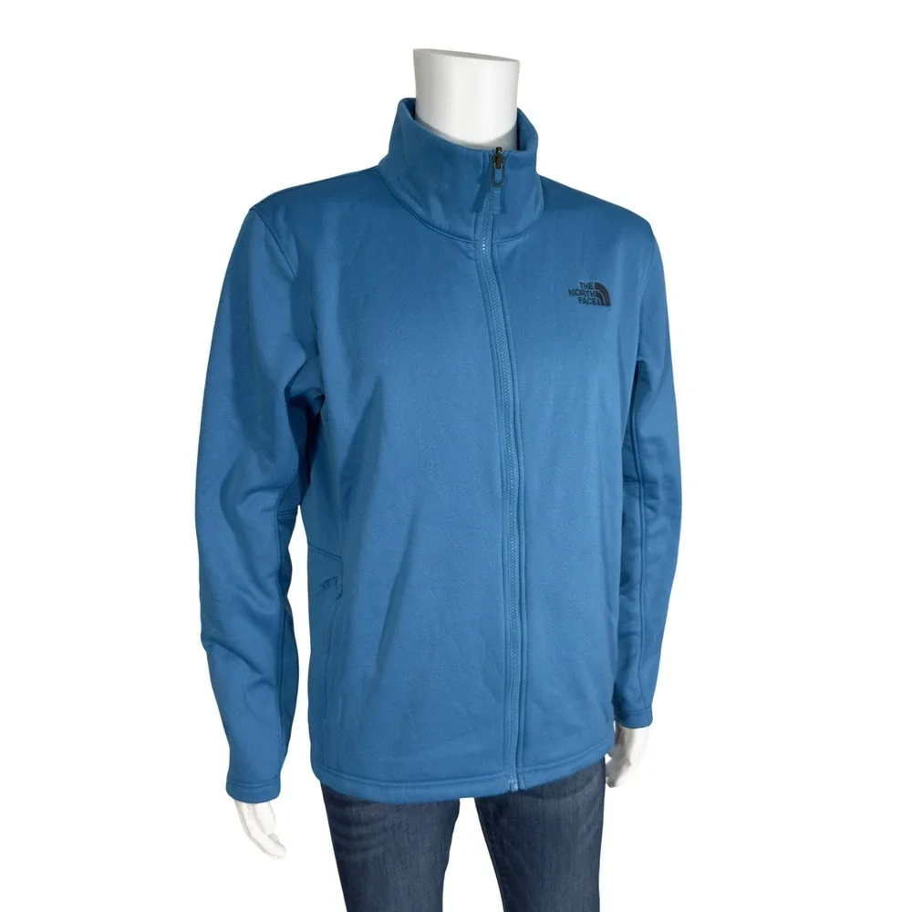 The North Face Full Zip Jacket Mens Large Blue Excellent Fleece Softshell